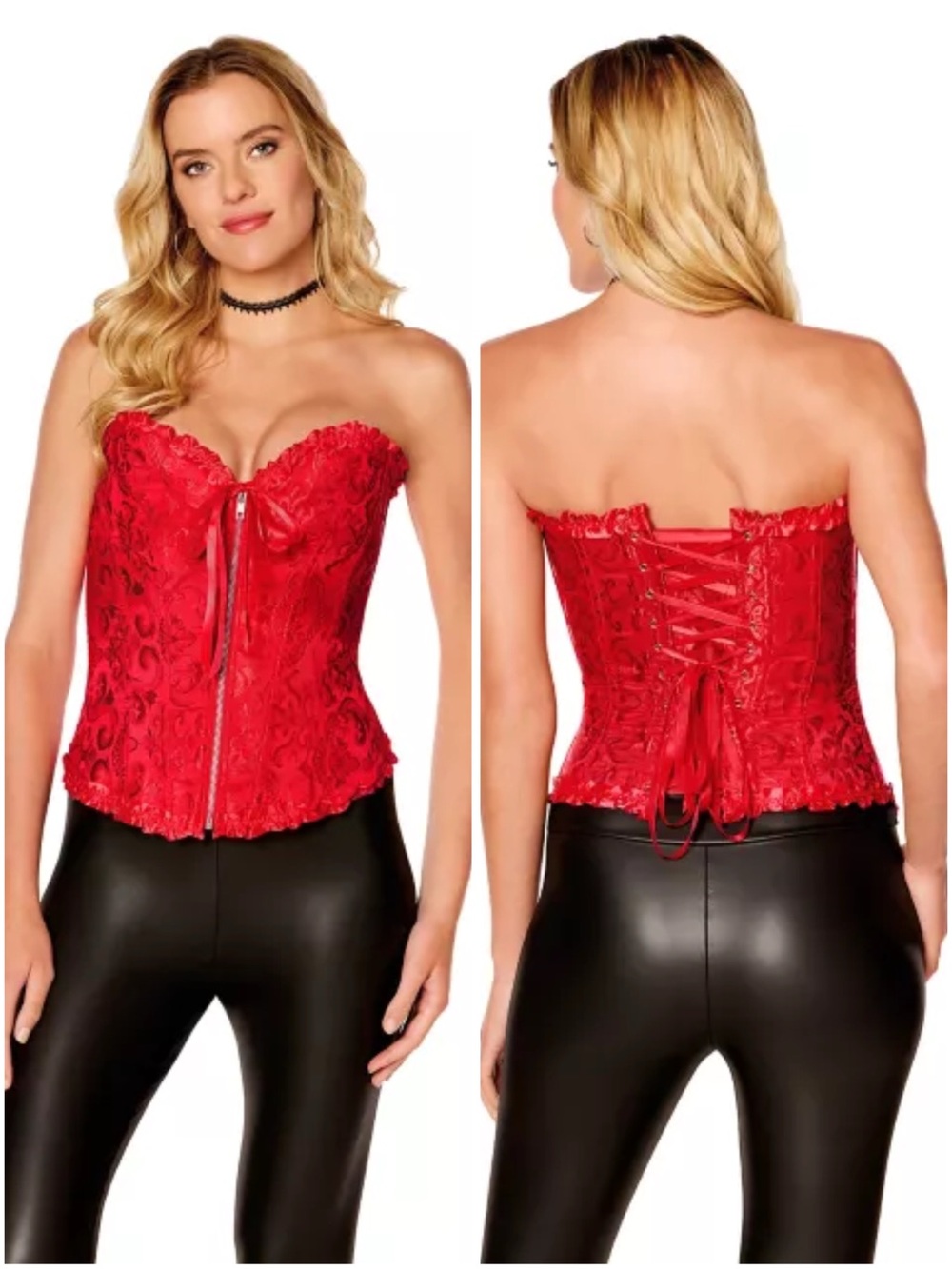 Spirit Halloween | Adult Red Lace Royal Corset | Size Medium